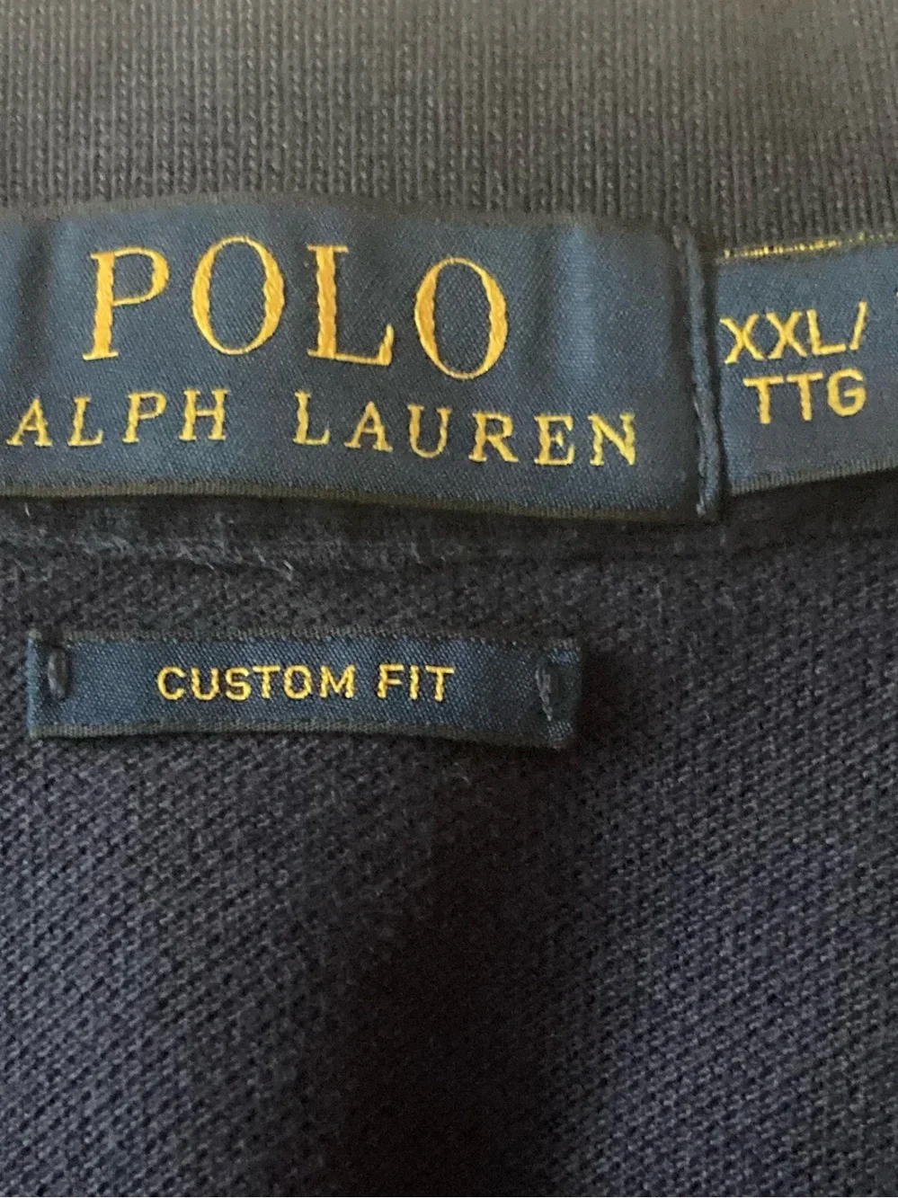 Ralph Lauren SZ XXL Custom fit Navy Polo with Red Pony Embroidery 100% Cotton.